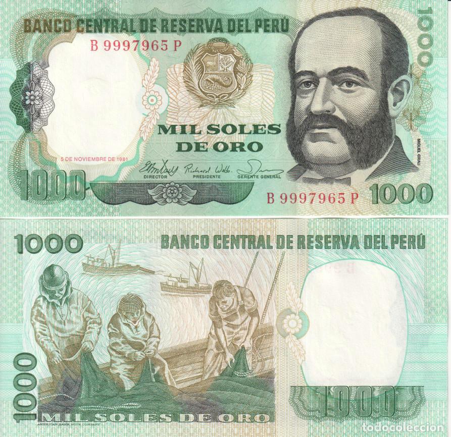 Billetes extranjeros: Peru 1000 soles de oro Pick 122 SC/UNC - Foto 1
