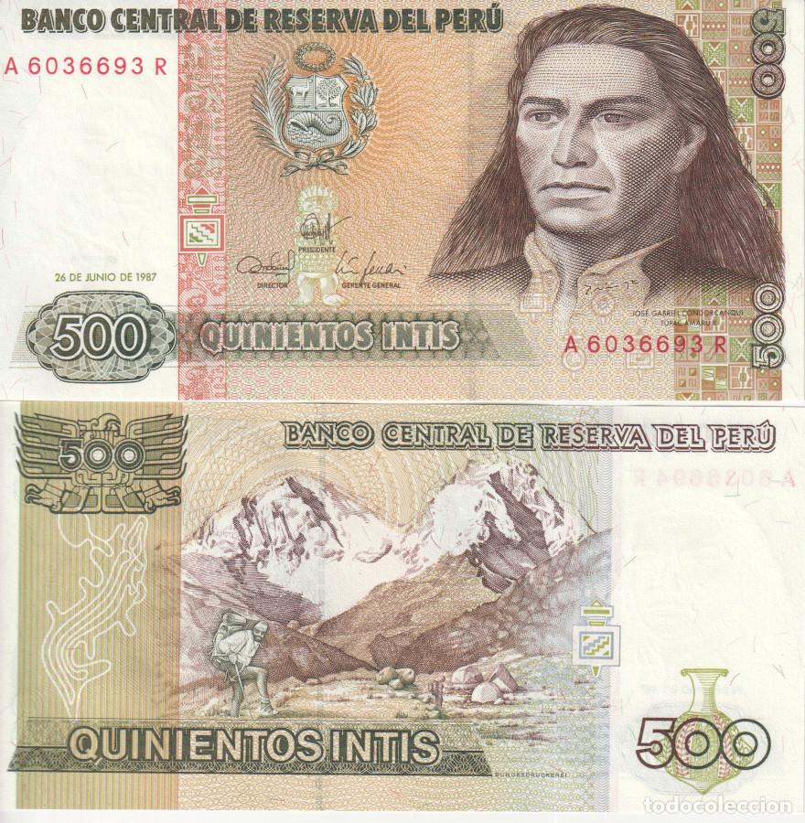 Billetes extranjeros: Peru 500 intis Pick 134 b SC/UNC - Foto 1