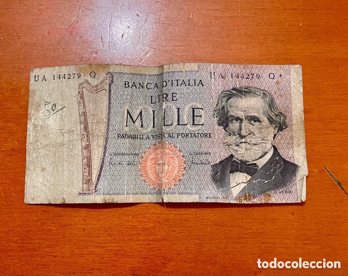 Billetes extranjeros: 1000 Lire Verdi - 2nd type 1969