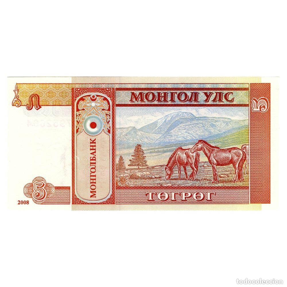 Billetes extranjeros: MONGOLIA 5 Tugrik 2008 Pick 61b (S/C) UNC MONGOLIE - Foto 2