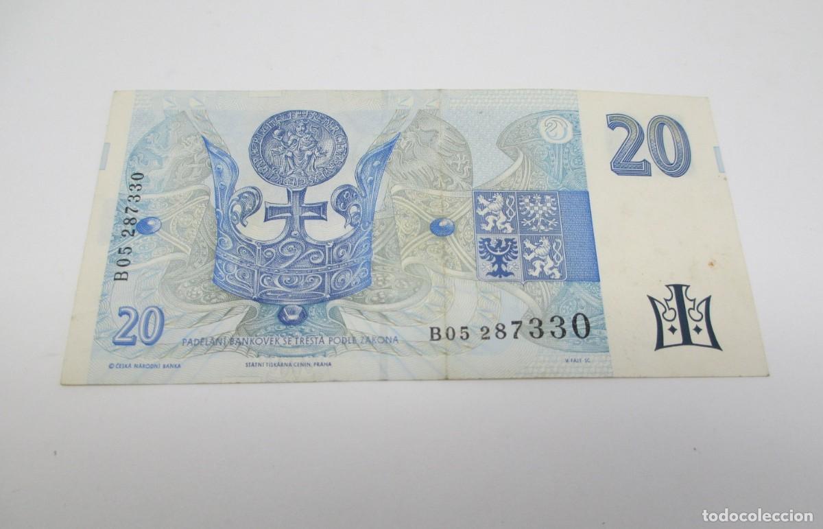 Billetes extranjeros: Billete de 20 Dvacet Korun Ceskych - Rep. Checa - Foto 3