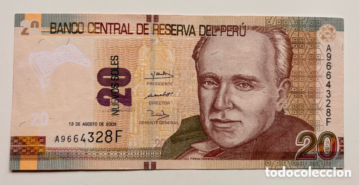Internationale Banknoten: Billete PERU 20 Soles 2009