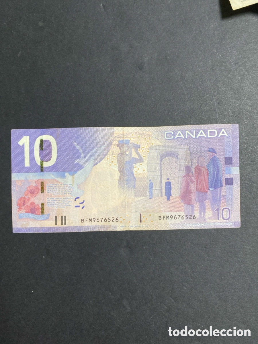 Billetes extranjeros: Billete de Canada 10 dollars - Foto 2