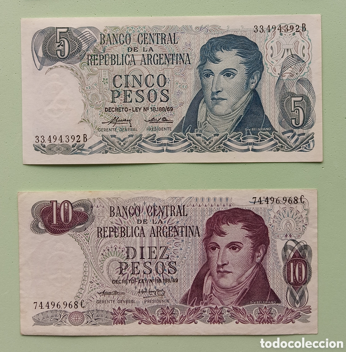 Billetes extranjeros: ARGENTINA. 5 Y 10 PESOS. - Foto 1