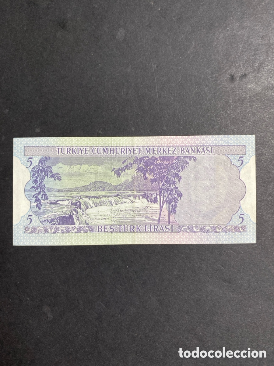 Billetes extranjeros: Billete de Turqu&iacute;a 5 liras - Foto 2