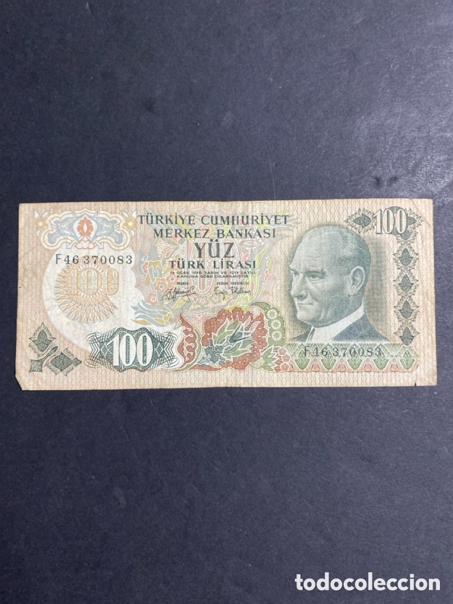 Billetes extranjeros: Billete de Turqu&iacute;a 100 liras - Foto 1