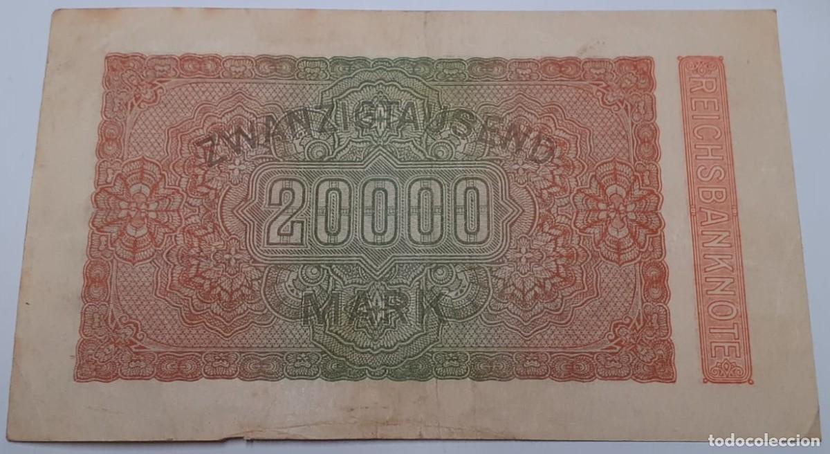 Billetes extranjeros: Billete 1923. 20.000 Marcos. Berl&iacute;n, Alemania. Marca G D. MBC. Rep&uacute;blica de Weimar. Muy Buena Conser