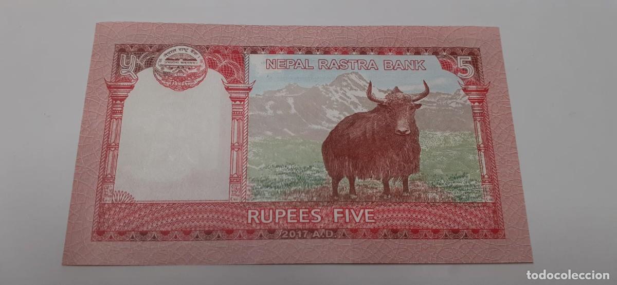 Billetes extranjeros: Billete 2017. 5 Rupias. Nepal. SC. Sin Circular. - Foto 2