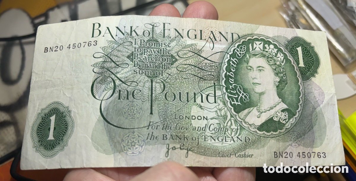 Billetes extranjeros: INGLATERRA. UNA LIBRA. ONE POUND. (1970-1977). - Foto 3