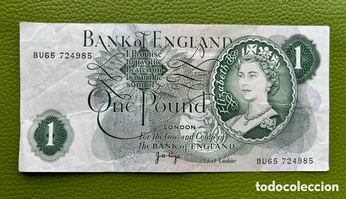 Billetes extranjeros: INGLATERRA. UNA LIBRA. ONE POUND. (1971-1991) - Foto 1