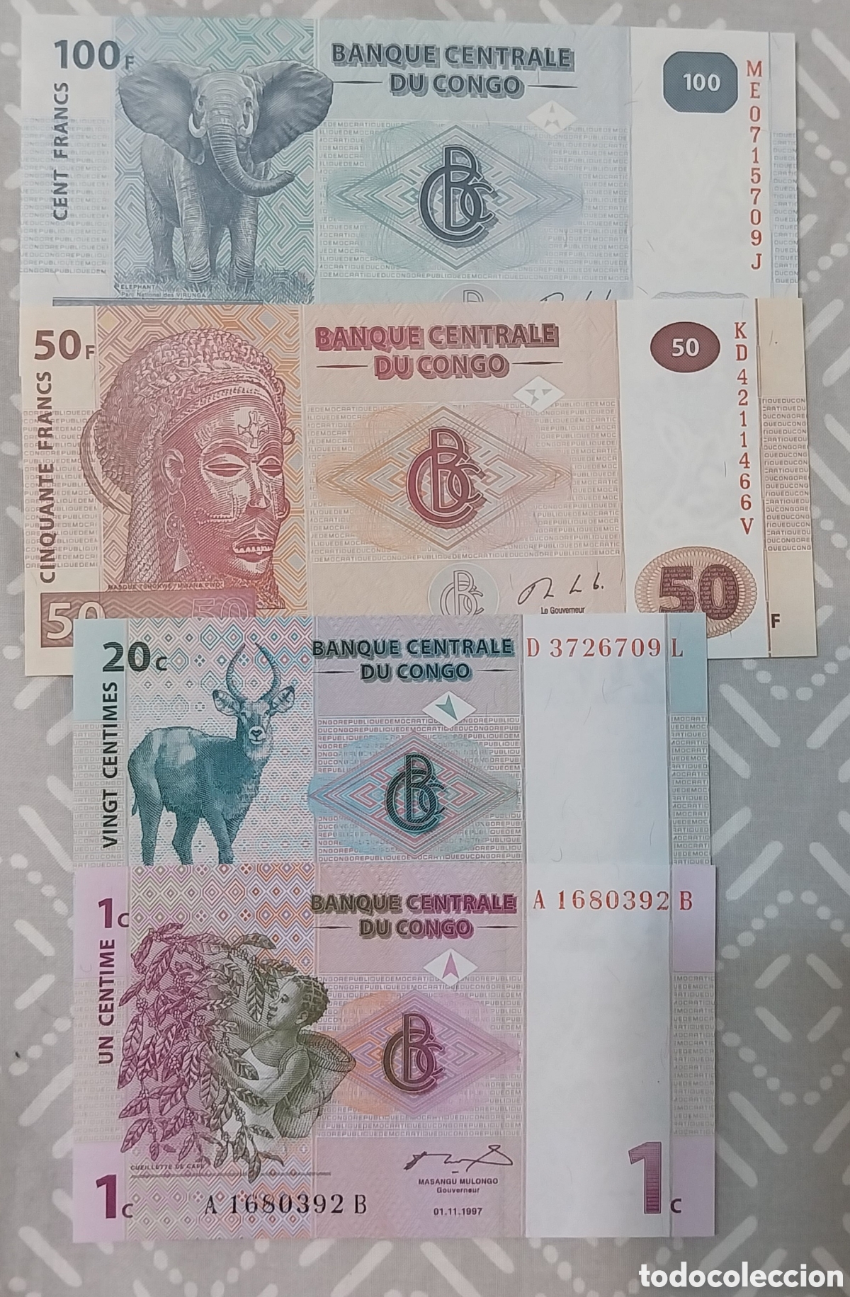 Billetes extranjeros: 4 billetes congo original %