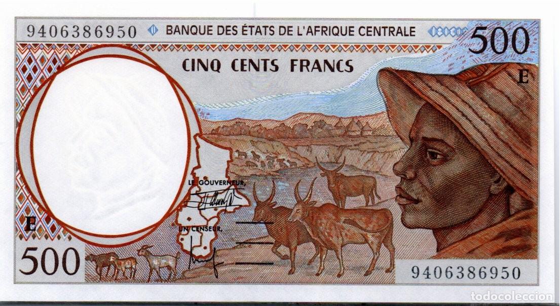 Billetes extranjeros: R. CENTROAFRICANA 1994, 500 FRANCS, P-310Fb, SC-UNC; 2 ESCANER