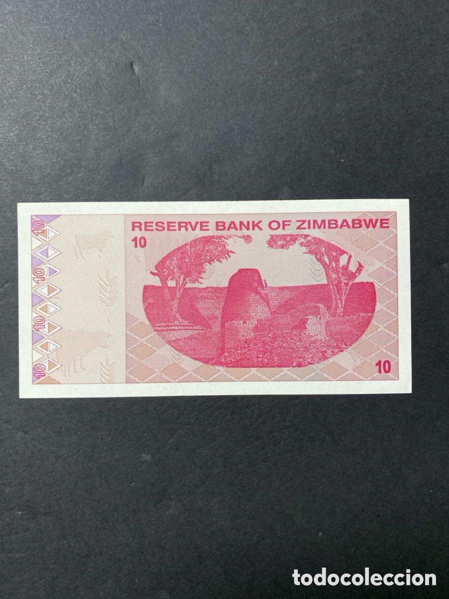 Billetes extranjeros: Billete de Zimbabwe 10 dollars - Foto 2