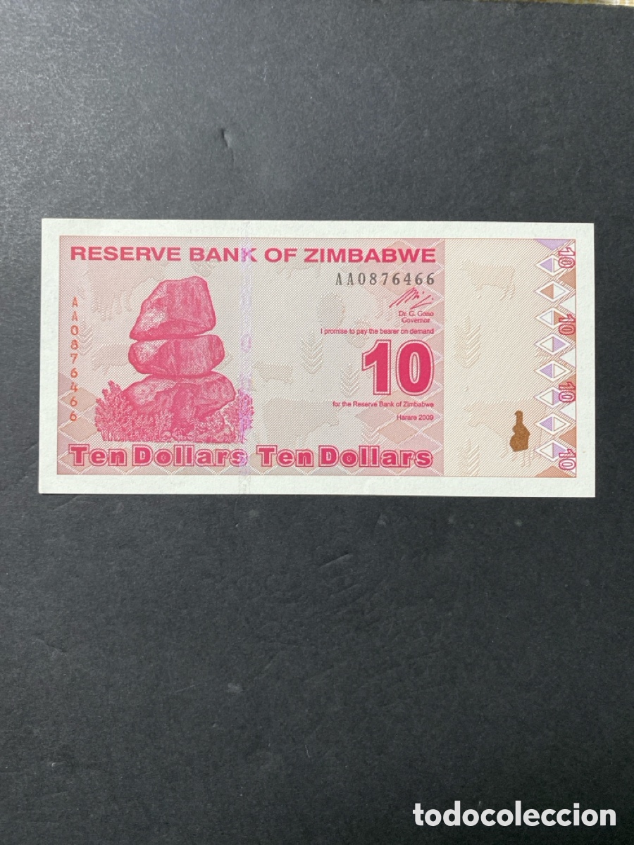 Billetes extranjeros: Billete de Zimbabwe 10 dollars - Foto 1