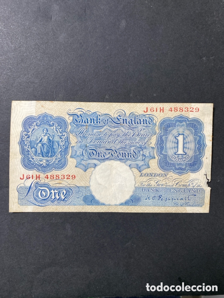 Billetes extranjeros: Billete de Inglaterra 1 libra - Foto 1