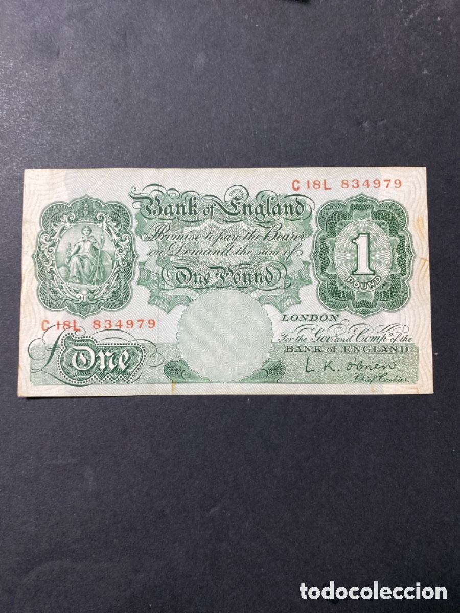 Billetes extranjeros: Billete de Inglaterra 1 libra - Foto 1
