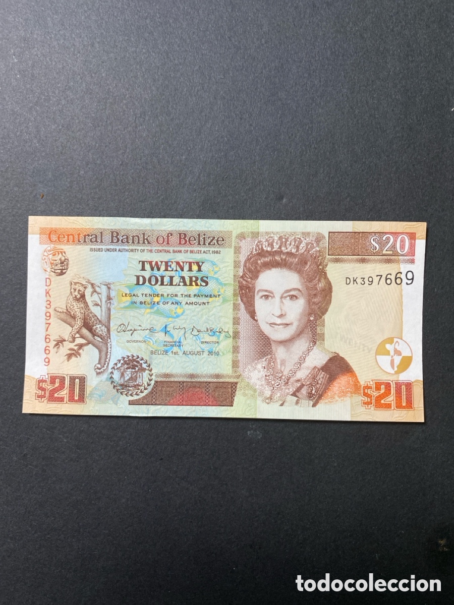 Billetes extranjeros: Billete de Belize 20 dollars - Foto 1