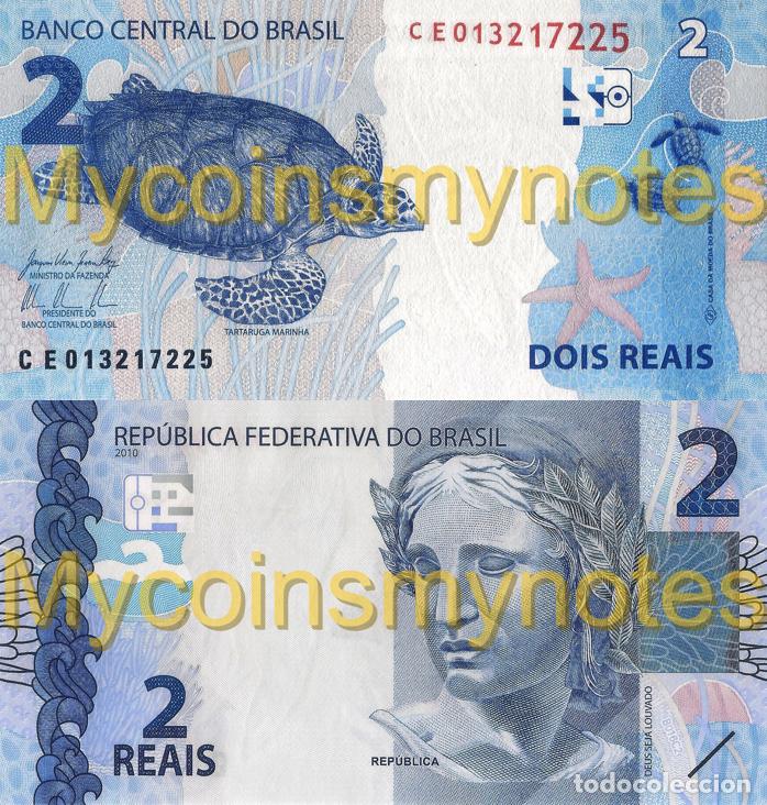 Billetes extranjeros: BRAZIL, 2 REAIS, 2015, Prefix CE, P252b, UNC - Foto 1