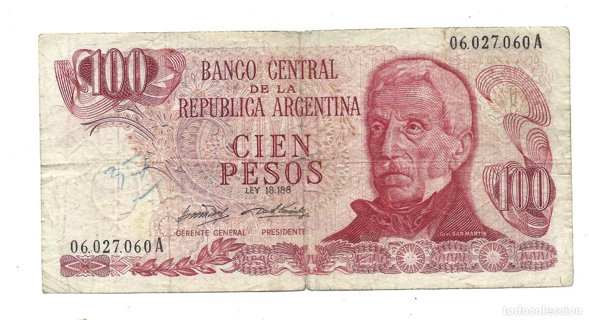 Billetes extranjeros: ARGENTINA- 100 PESOS-1970 - Foto 1