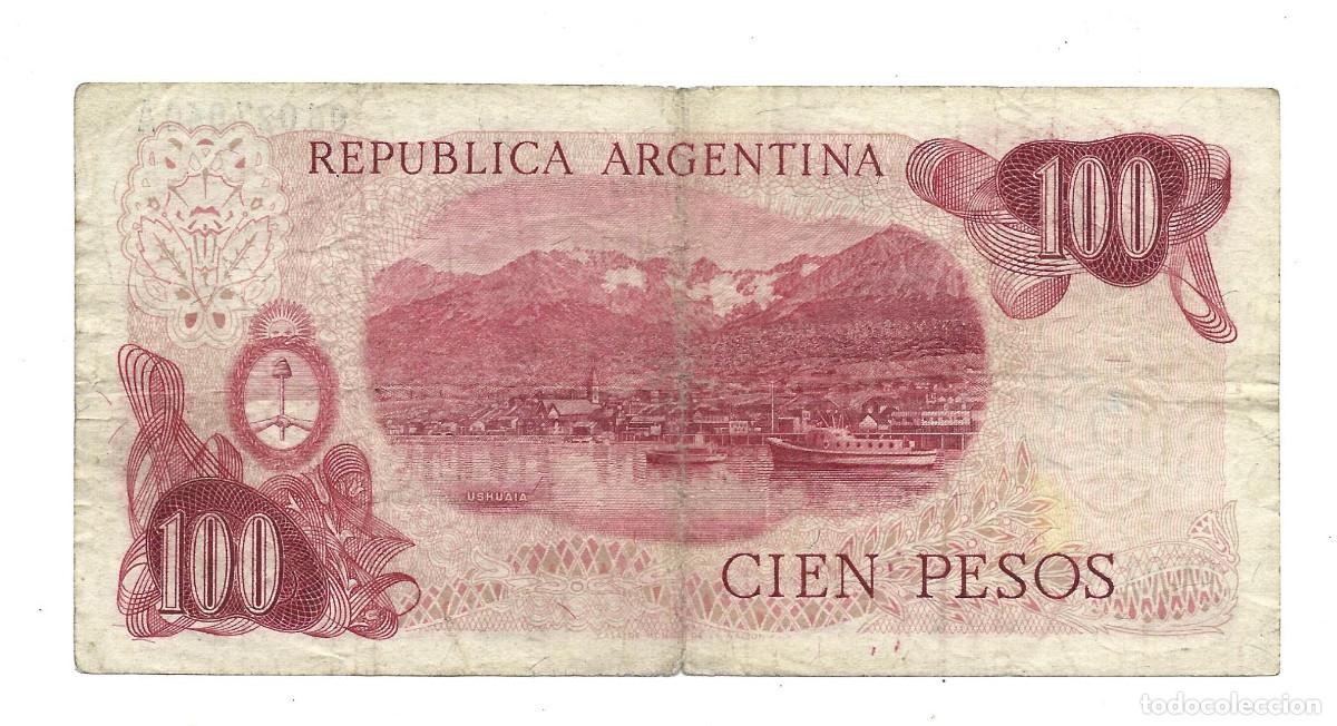 Billetes extranjeros: ARGENTINA- 100 PESOS-1970 - Foto 2