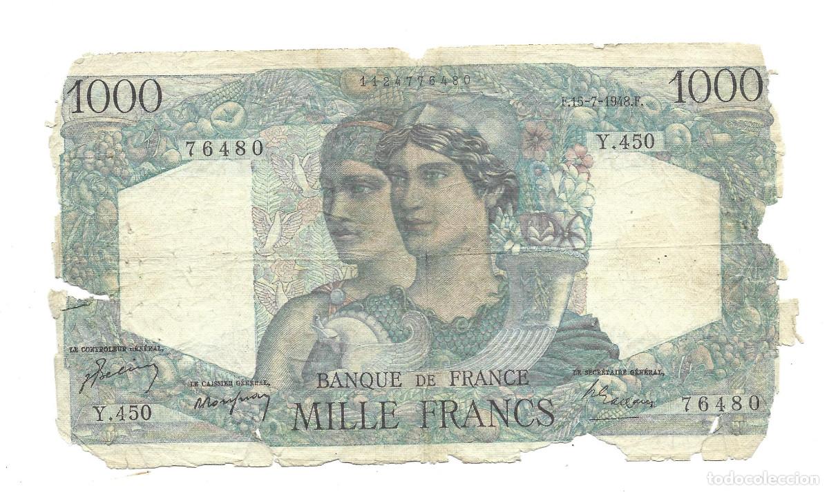 Billetes extranjeros: FRANCIA- 1000 FRANCOS-1948 - Foto 1