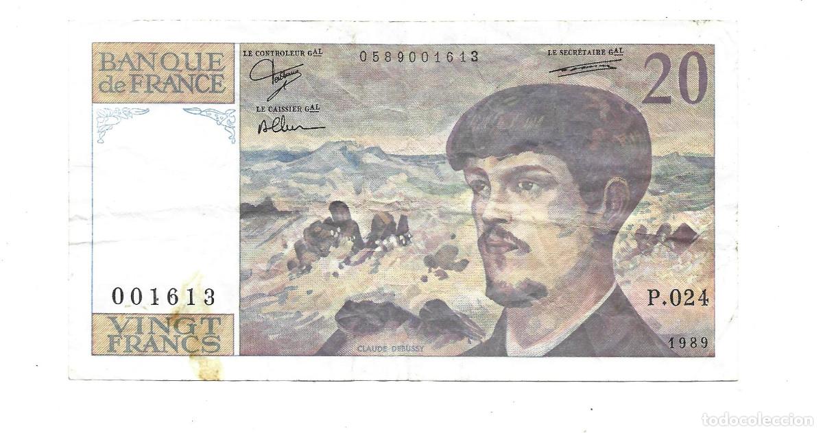 Billetes extranjeros: FRANCIA- 20 FRANCOS-1989 - Foto 1