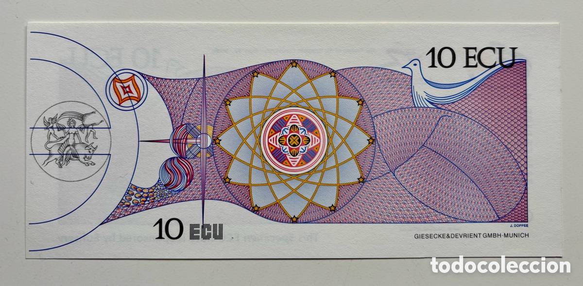 International Banknotes: Billete 10 Ecu 1992 SPECIMEN . Expo &lsquo;92 Souvenir SC-