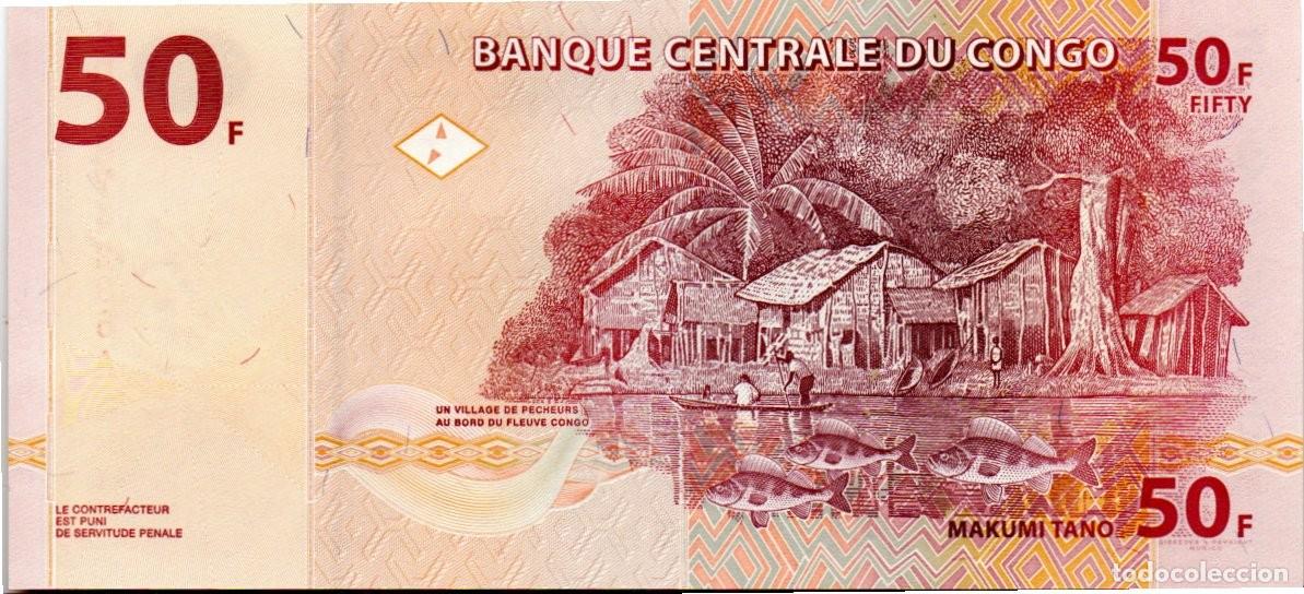 Billetes extranjeros: CONGO 2007, 50 FRANCS, P-97a, SC-UNC; 2 ESCANER - Foto 2