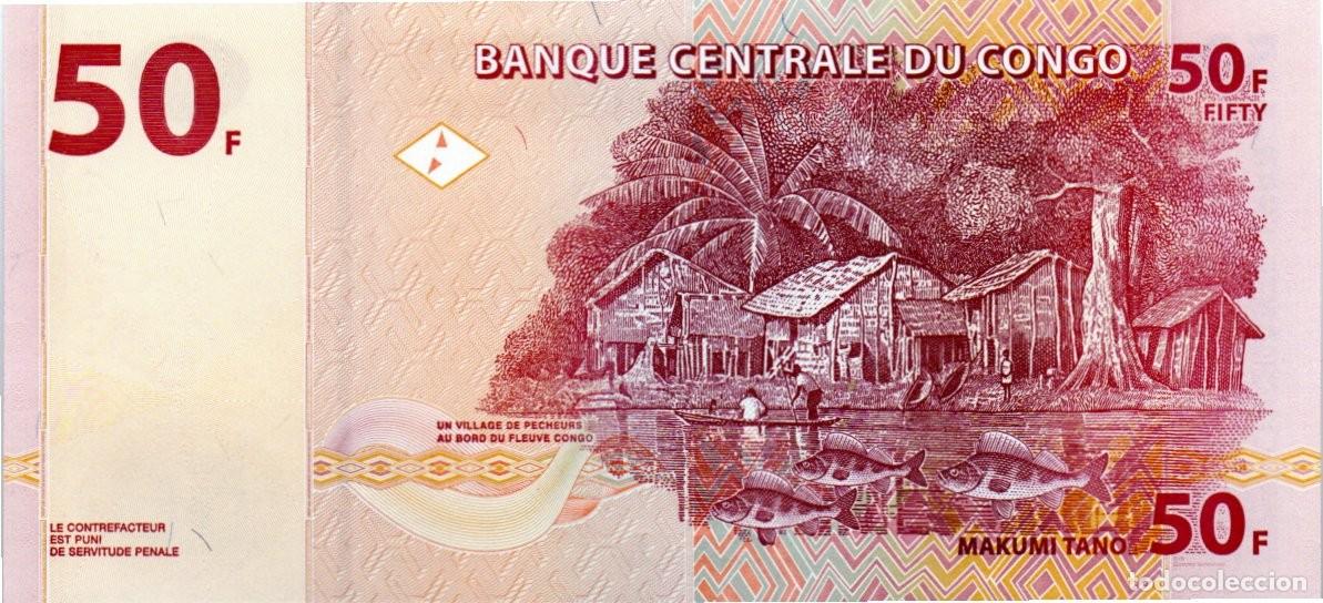 Billetes extranjeros: CONGO 2013, 50 FRANCS, P-97a.2, SC-UNC; 2 ESCANER - Foto 2