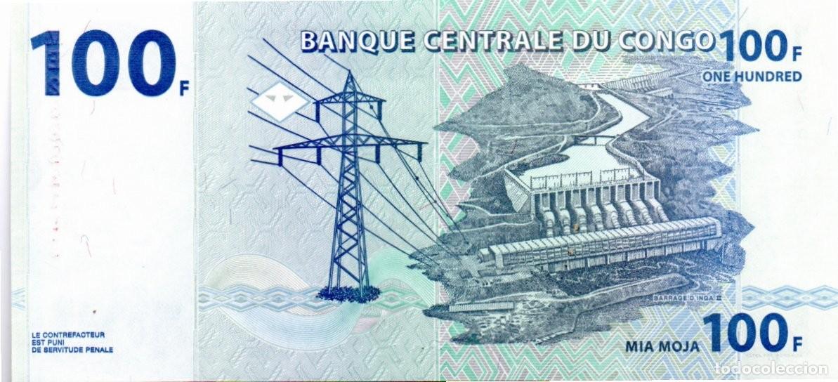 Billetes extranjeros: CONGO 2013,100 FRANCS, P-98b, SC-UNC; 2 ESCANER - Foto 2