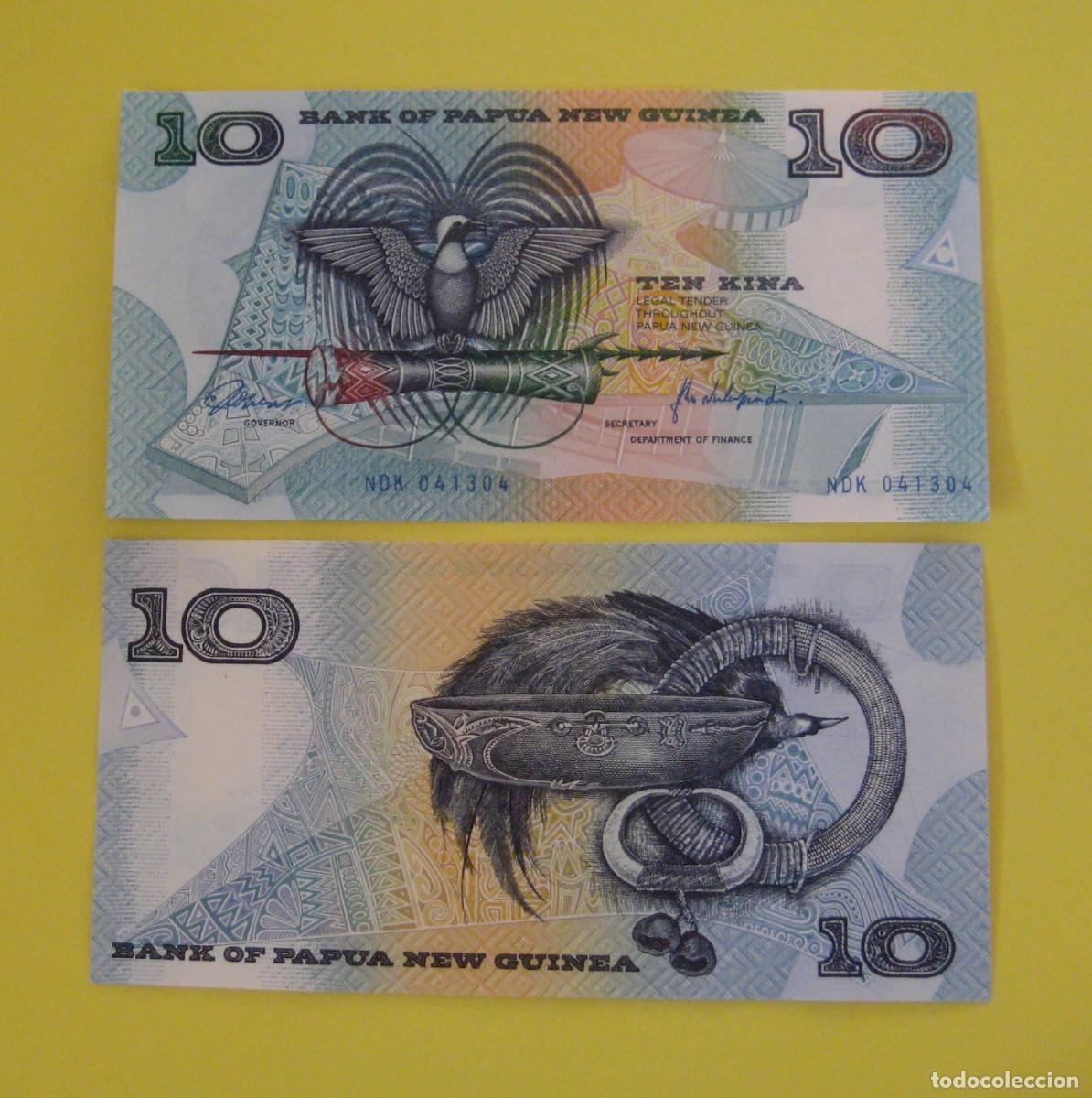 Notas Internacionais: PAPUA NUEVA GUINEA 10 KINA DE 1988 SIN CIRCULAR VER FIRMAS