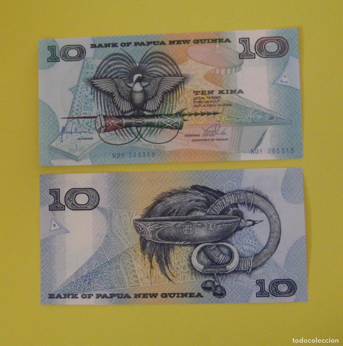 Notas Internacionais: PAPUA NUEVA GUINEA 10 KINA DE 1998 SIN CIRCULAR VER FIRMAS