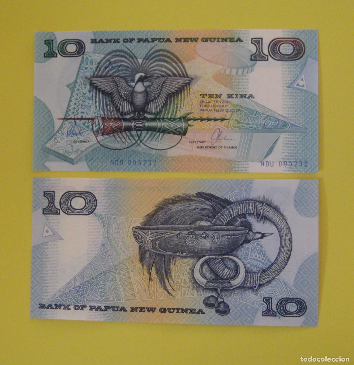 Notas Internacionais: PAPUA NUEVA GUINEA 10 KINA DE 1997 SIN CIRCULAR VER FIRMAS