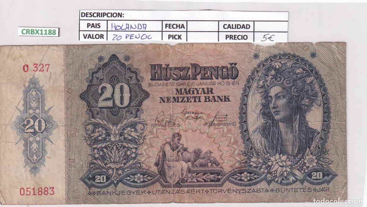 International Banknotes: CRBX1188 BILLETE HUNGRIA 20 PENGO USADO CON ROTURA