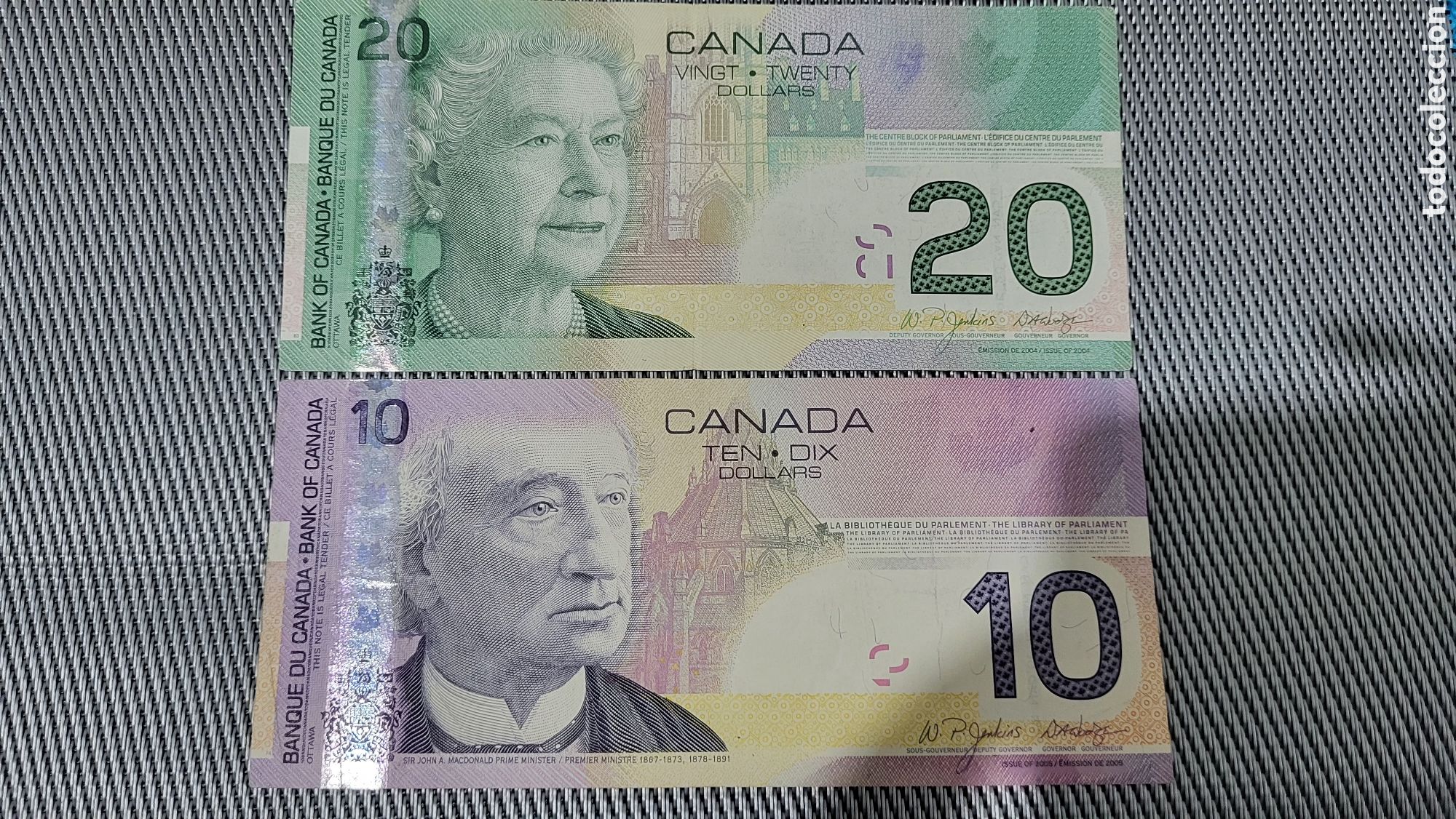 Billetes extranjeros: Billetes D&oacute;lares Canada - Foto 1