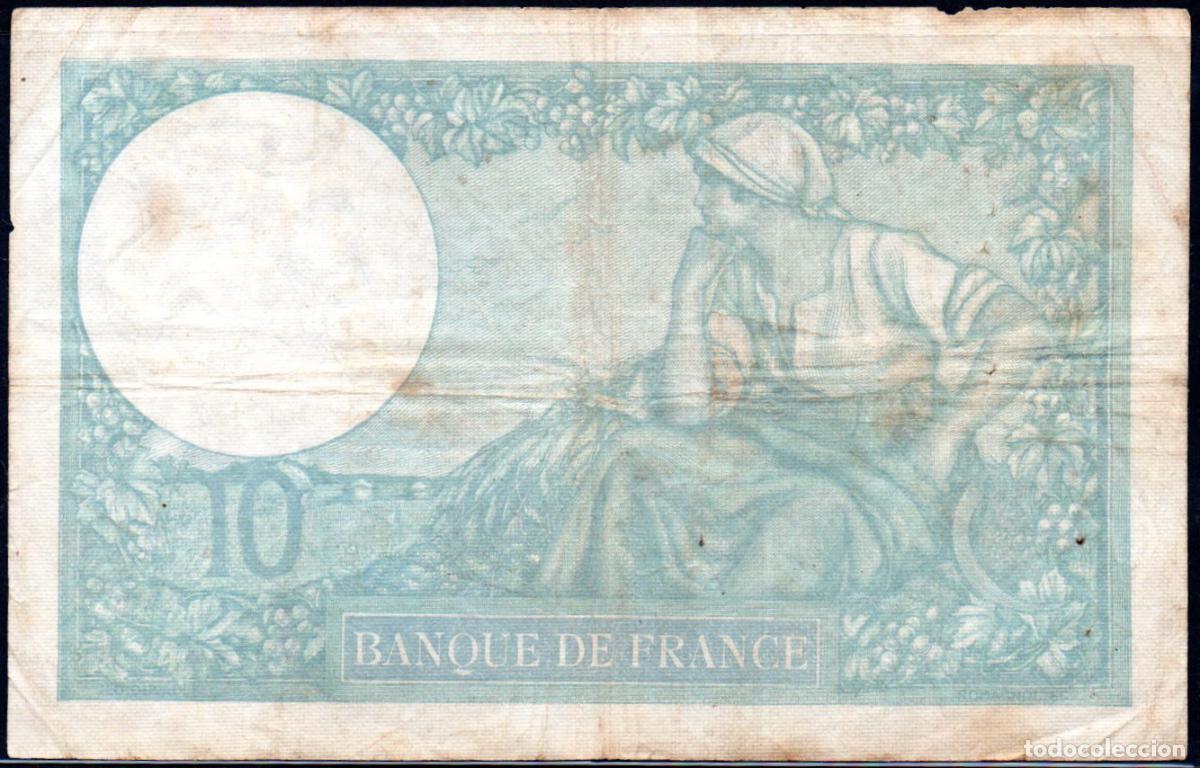 Billetes extranjeros: FRANCIA - 10 FRANCOS 1939 - Pick. 84 - Foto 2