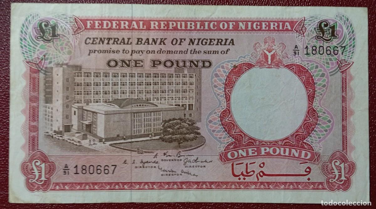 Billetes extranjeros: Nigeria 1 libra 1967 pick 8 (MBC) - Foto 1