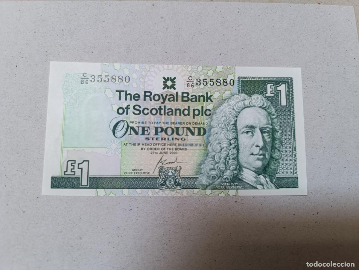 Billetes extranjeros: Billete Escocia, 1 libra, a&ntilde;o 2000, UNC - Foto 1