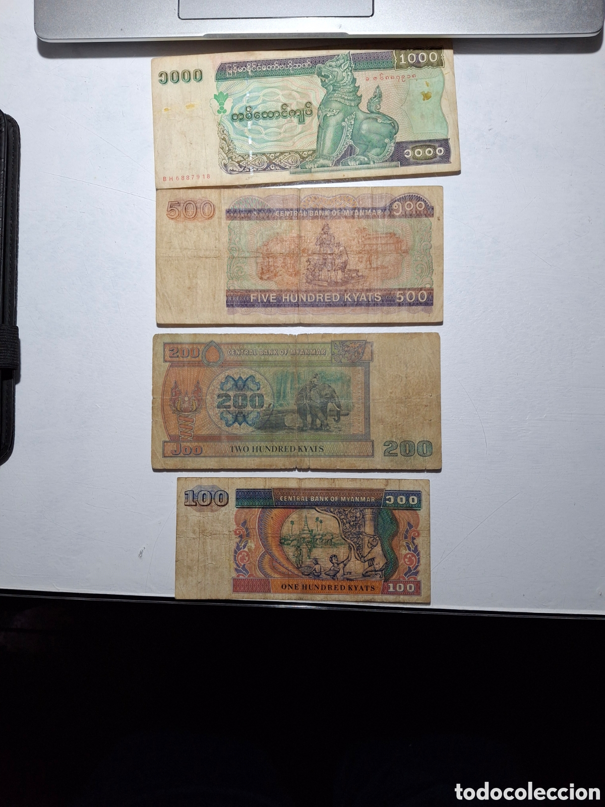 Billetes extranjeros: 4 billetes Myanmar, Kyats - Foto 4