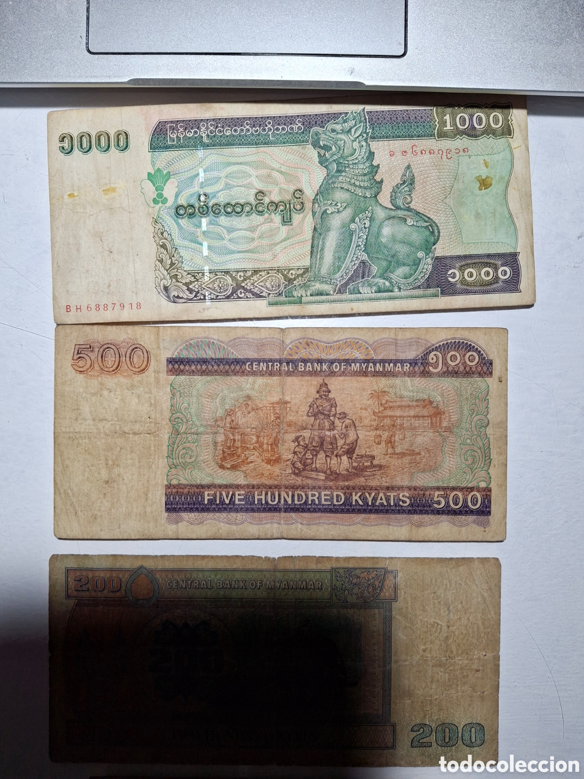 Billetes extranjeros: 4 billetes Myanmar, Kyats - Foto 5