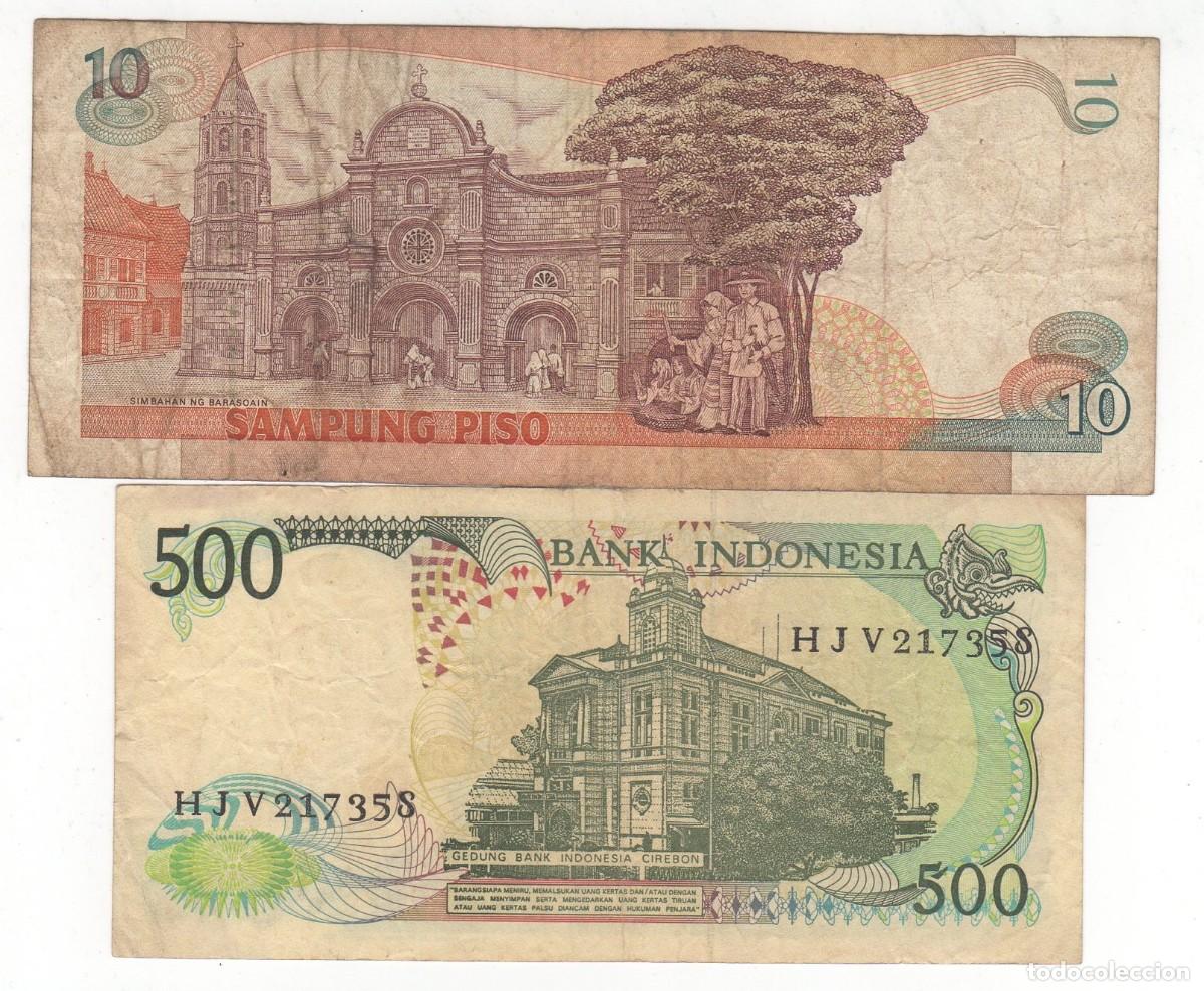 Billetes extranjeros: 2 BILLETES INDONESIA +FILIPINAS - Foto 2