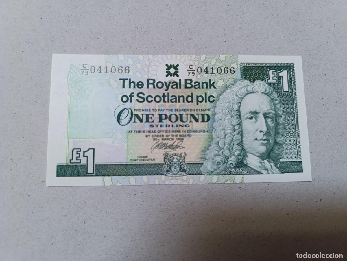 Billetes extranjeros: Billete Escocia, 1 libra, a&ntilde;o 1999, UNC - Foto 1