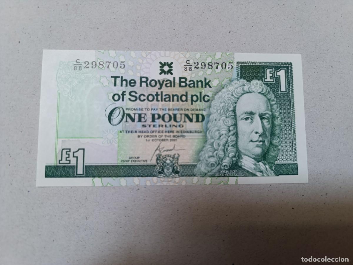 Billetes extranjeros: Billete Escocia, 1 libra, a&ntilde;o 2001, UNC - Foto 1