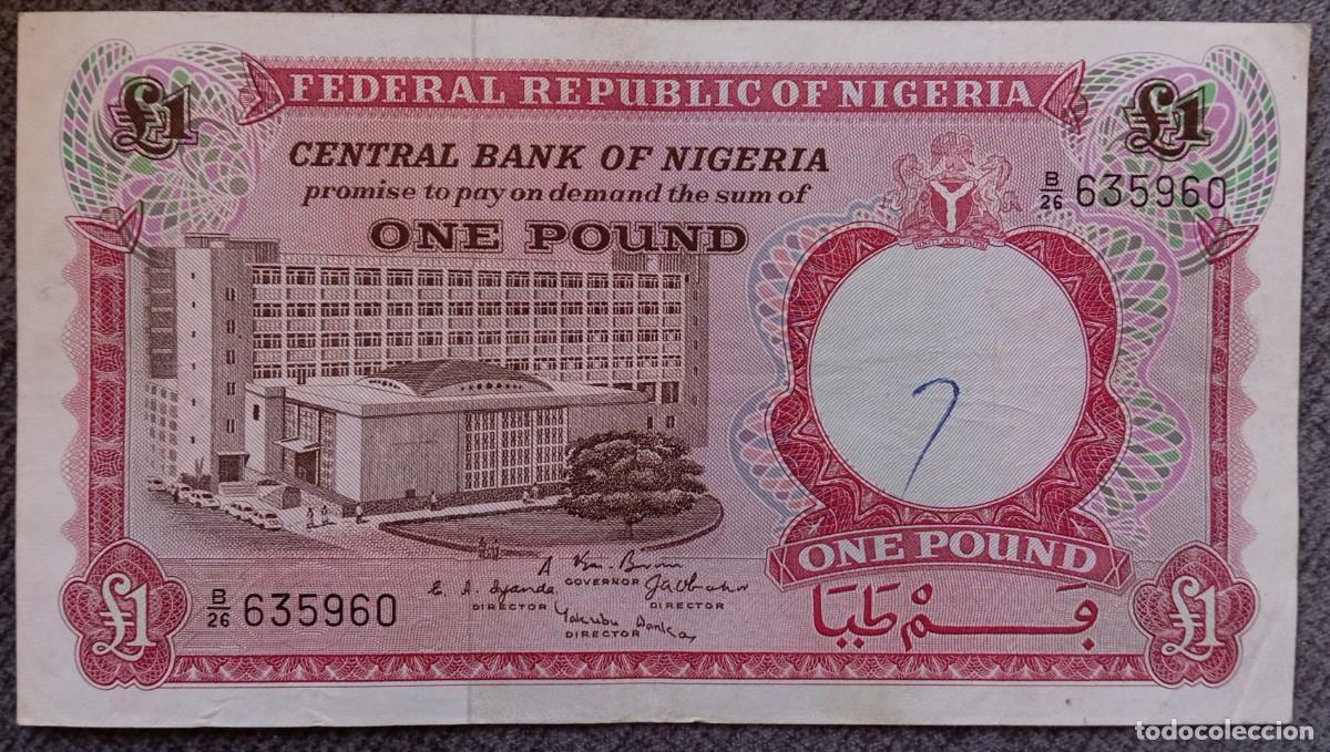 Billetes extranjeros: Nigeria 1 libra 1967 pick 8 (MBC) - Foto 1