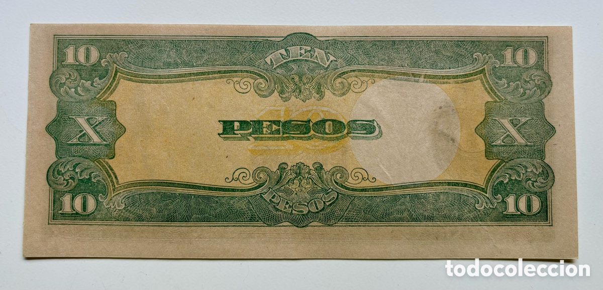 Billetes extranjeros: Billete FILIPINAS 10 Pesos (1942) SC Ocupacion Japonesa 2&ordm; guerra mundial 1943