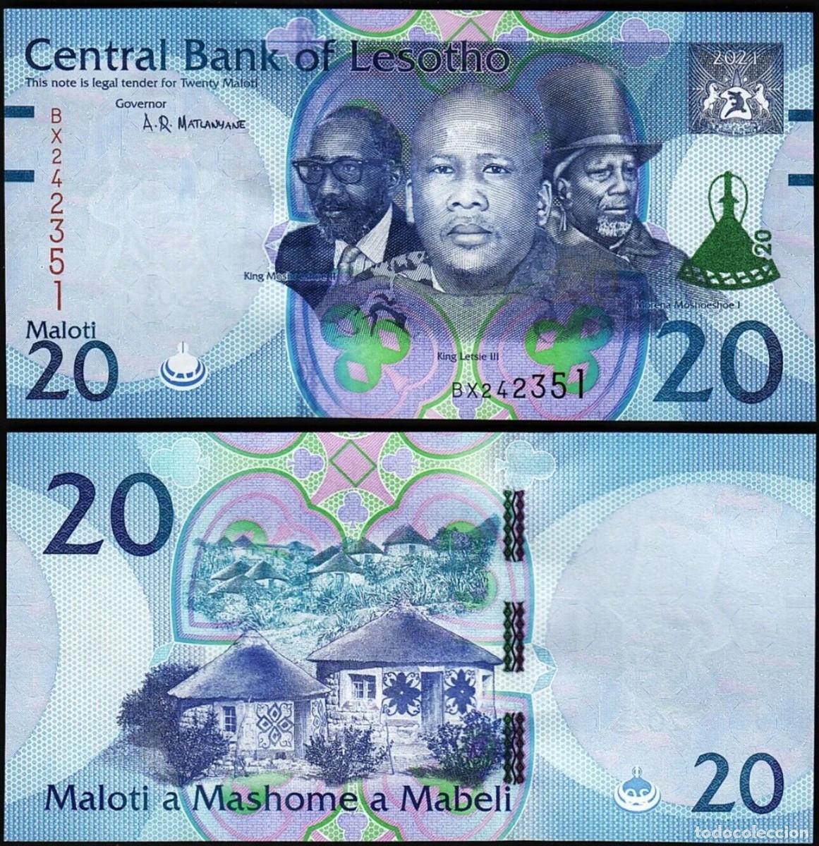 Billetes extranjeros: LESOTHO 20 MALOTI 2021 SC/UNC - Foto 1