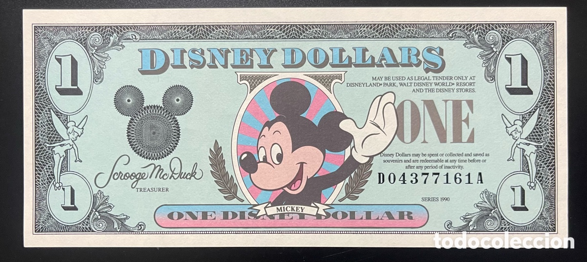 Billetes extranjeros: CMC 1 D&Oacute;LAR 1990 DISNEY (MICKEY MOUSE) SC - Foto 1