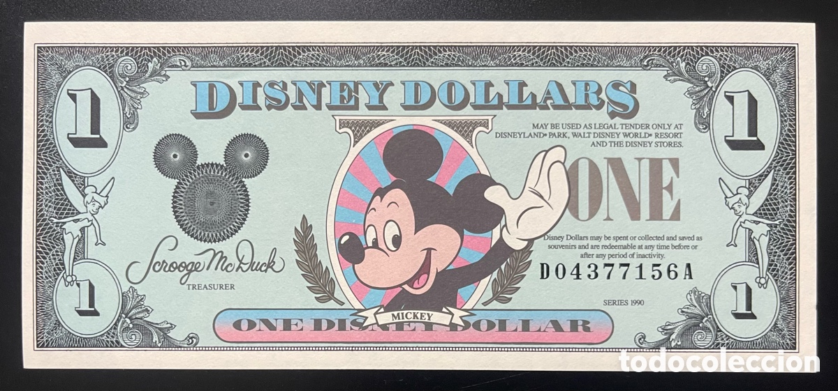 Billetes extranjeros: CMC 1 D&Oacute;LAR 1990 DISNEY (MICKEY MOUSE) SC - Foto 1