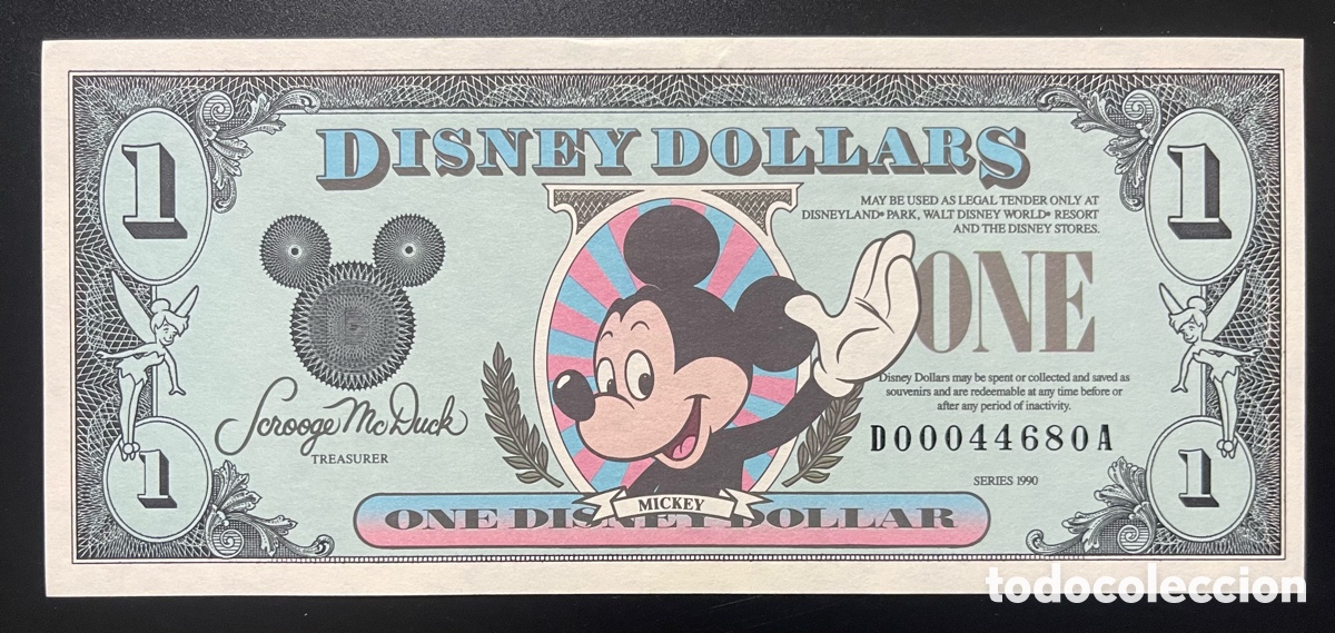 Billetes extranjeros: CMC 1 D&Oacute;LAR 1990 DISNEY (MICKEY MOUSE) SC - Foto 1