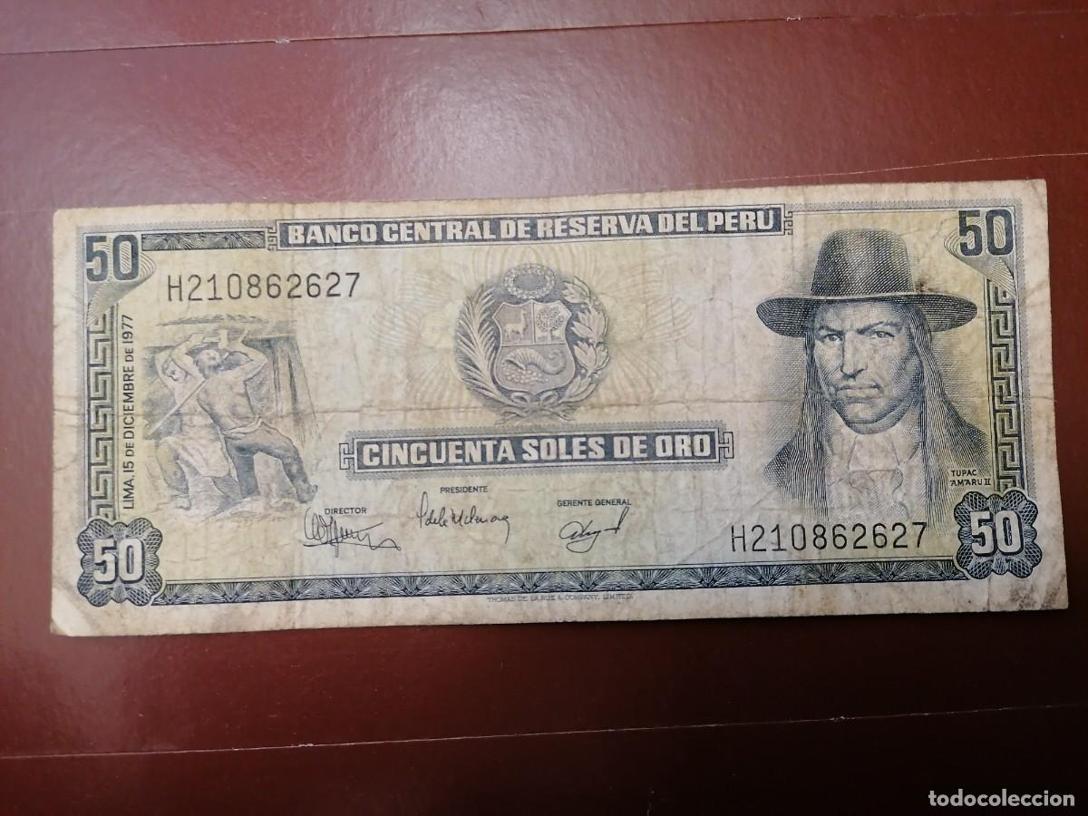 Billetes extranjeros: Billete, Peru, 50 Soles ,1977, BC - Foto 1